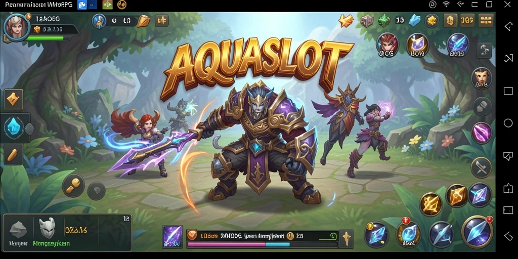 Tampilan gameplay AQUASLOT dengan aksi seru dalam dunia MMORPG.