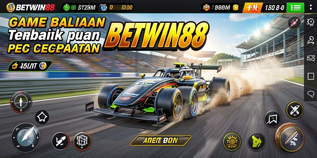 Tampilan gameplay seru dalam balapan kecepatan tinggi.