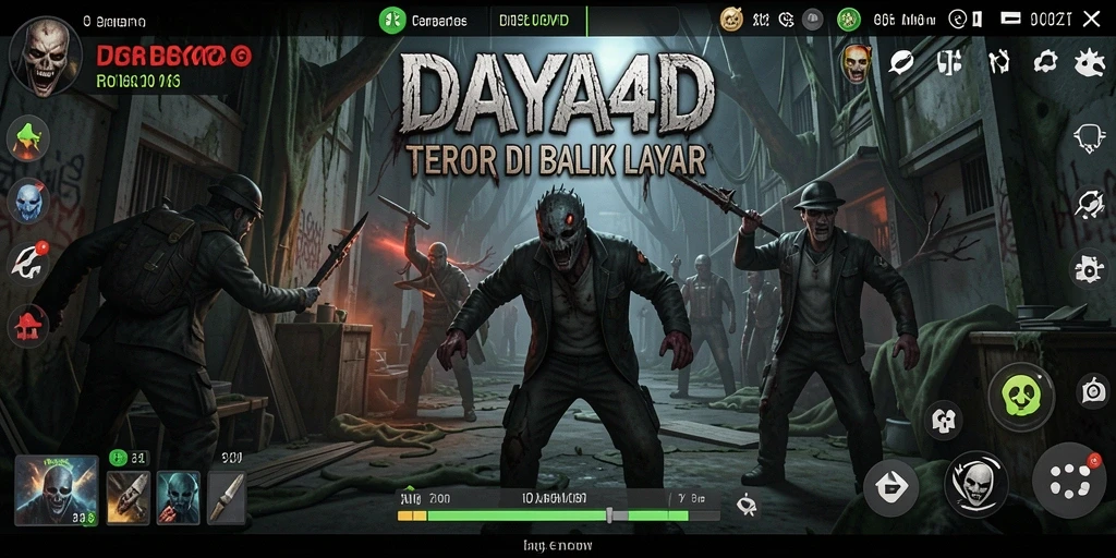 Tampilan gameplay menyeramkan penuh dengan kegelapan dan makhluk mengerikan.
