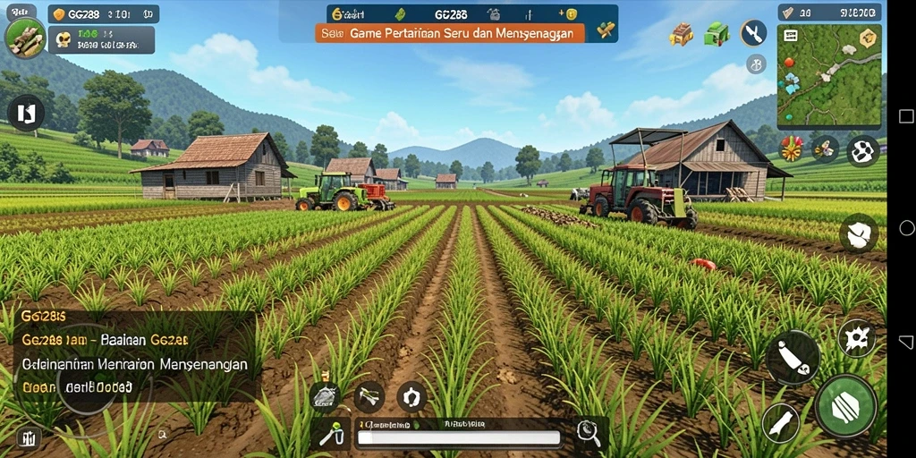 Tampilan gameplay GG288 yang menarik dengan aktivitas bercocok tanam.