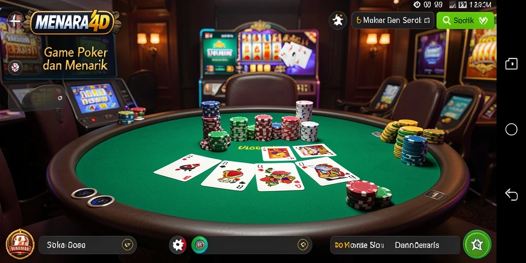 Tampilan gameplay Poker yang seru di MENARA4D.