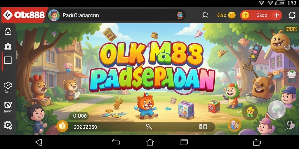 Screenshot gameplay OLX888 menampilkan momen mencocokkan objek dalam permainan Match-3.