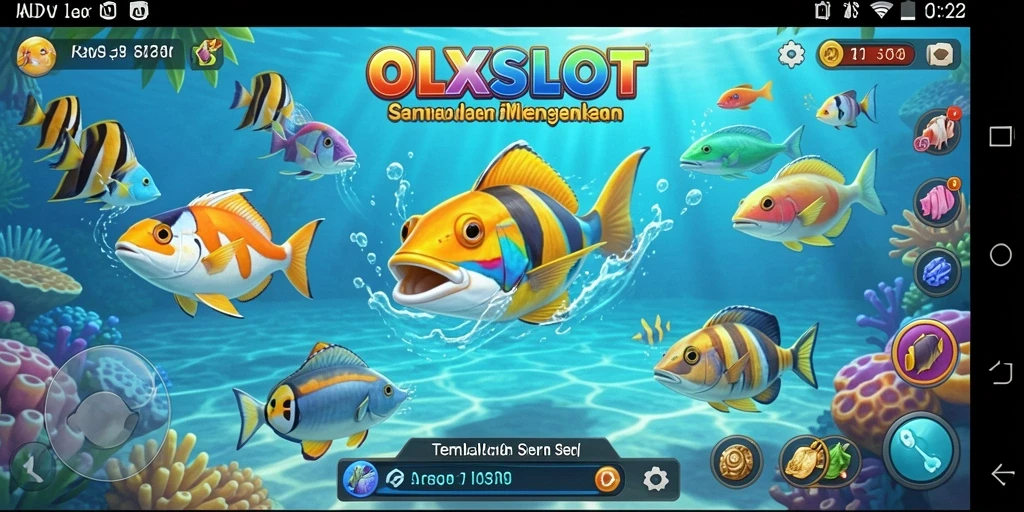 Screenshot gameplay OLXSLOT menampilkan aksi menembak ikan yang seru.
