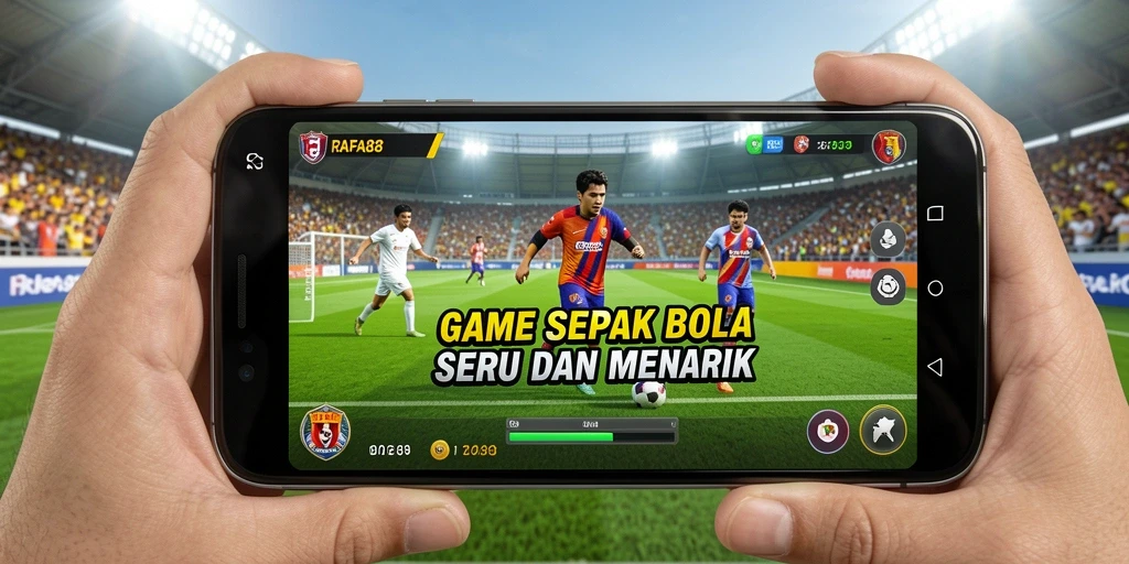 Tampilan gameplay RAFA88 yang mendebarkan dengan aksi sepak bola intens.