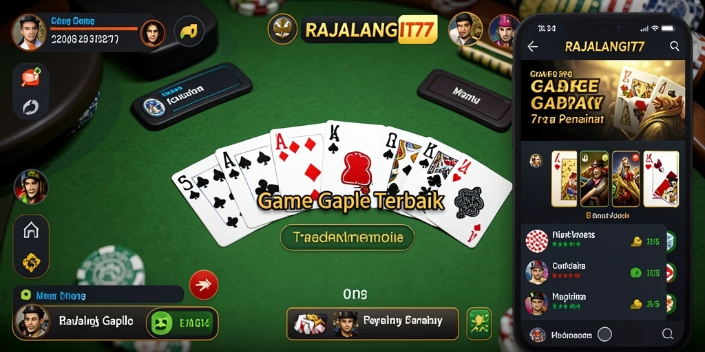 Tampilan menarik dari gameplay RAJALANGIT77 dalam permainan Gaple.